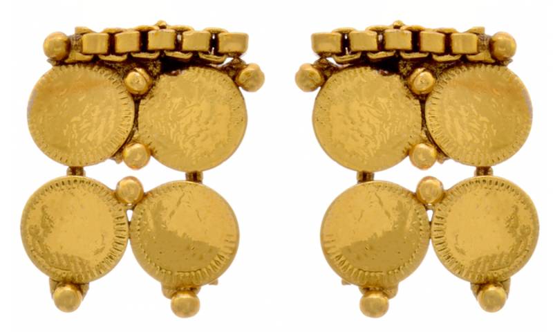 Jfl - traditional one gram gold plated coin necklace sets