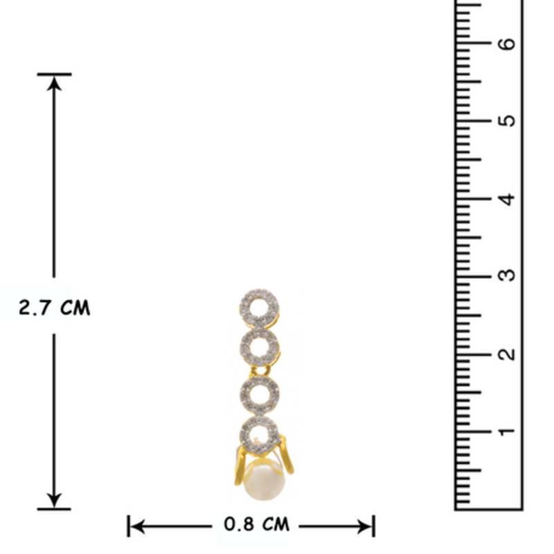 JFL - Captivating White Cz American Diamond Pearl Ethnic Fusion One Gram Gold Plated Designer Necklace Set