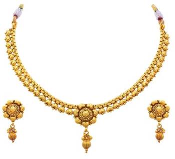 Jfl - traditional one gram gold plated necklace sets 1