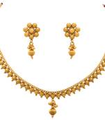JFL - Traditional Ethnic One Gram Gold Plated Delicate Designer Necklace Set 