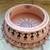 Peach Handmade Hand Painted Terra Cotta Utility Bowl with Warli design