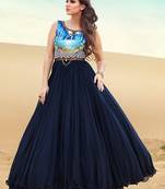 Multicolor art silk printed semi stitched salwar with dupatta