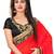 orange embroidered georgette saree With Blouse