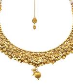 JFL- Fab Floral 3D Gold Designer Necklace / Jewellery Set with Earring for Women