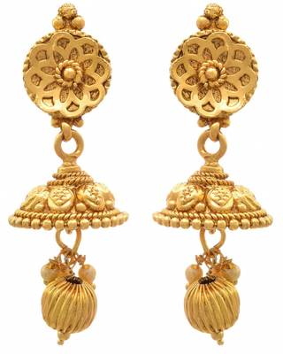 JFL- Fab Floral 3D Gold Designer Necklace / Jewellery Set with Earring for Women 2