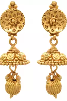 JFL- Fab Floral 3D Gold Designer Necklace / Jewellery Set with Earring for Women