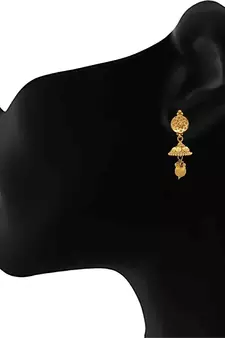 JFL- Fab Floral 3D Gold Designer Necklace / Jewellery Set with Earring for Women