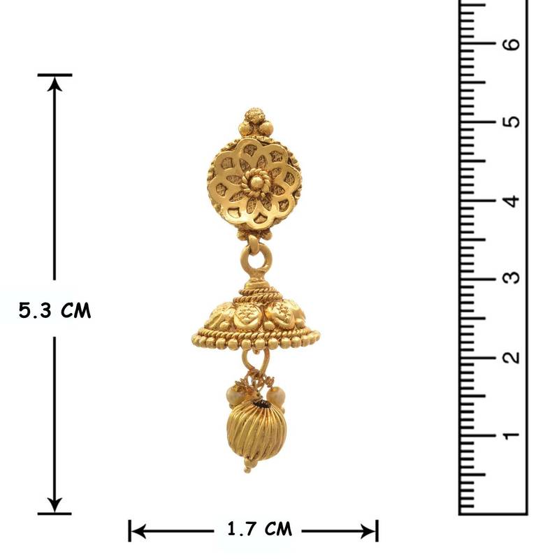 JFL- Fab Floral 3D Gold Designer Necklace / Jewellery Set with Earring for Women