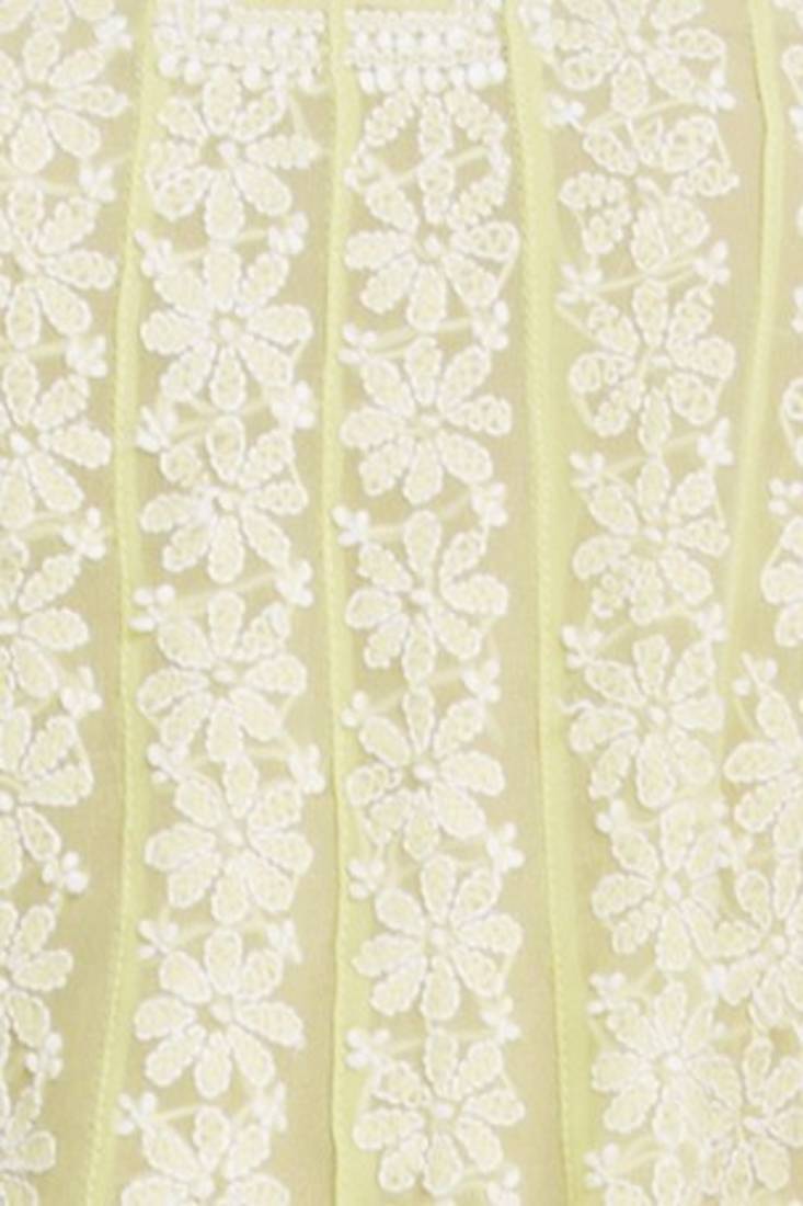 Ada Green Faux Georgette Hand Embroidered Lucknow Chikan Kurti