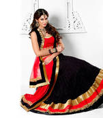 Black and Red Lehenga Saree