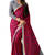 Red printed crepe saree With Blouse