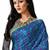 Sky Blue printed crepe saree With Blouse