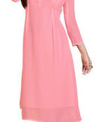 Pink Georgette Printed Stitched Kurti