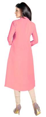 Pink Georgette Printed Stitched Kurti 2