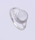 White Moonstone Ring In 925 Sterling Silver Rings