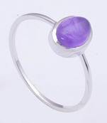 Amethyst Gemstone Ring In 925 Sterling Silver For February Birth Month