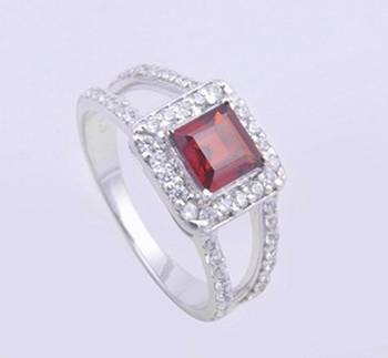 Silver Garnet Rings 1
