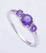 Amethyst Silver Ring In Sterling Silver For February Birth