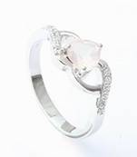 White Topaz Gemstone Ring, Sterling Silver Ring