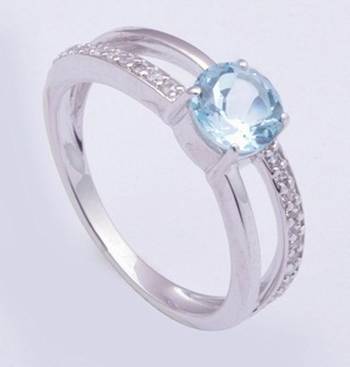 Blue Topaz Gemstone Ring In Sterling Silver Rings 1