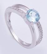 Blue Topaz Gemstone Ring In Sterling Silver Rings