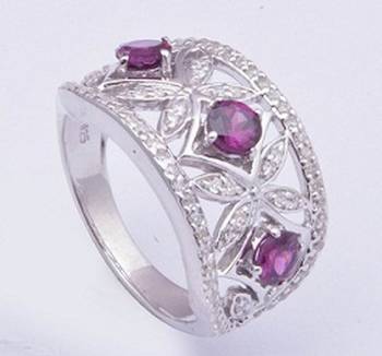 Silver Garnet Rings 1