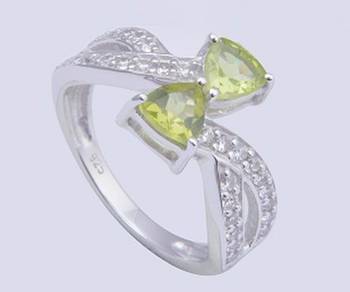 Peridot Gemstone Ring In Sterling Silver Rings 1
