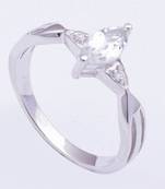 Sterling Silver Ring With White Topaz Gemstone