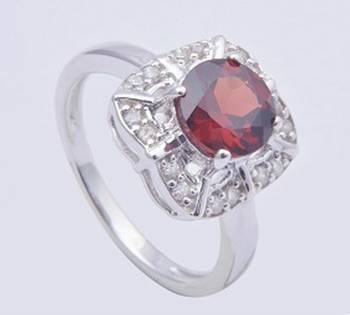 Silver Garnet Rings 1