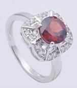 Silver Garnet Rings
