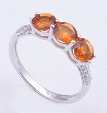 Sterling Silver Ring With Citrine Gemstone Rings 1