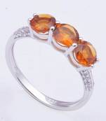 Sterling Silver Ring With Citrine Gemstone Rings