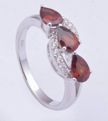Silver Garnet Rings 1