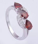 Silver Garnet Rings