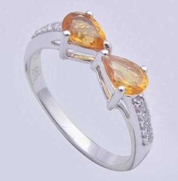 Silver Ring With Citrine Gemstone Rings 1