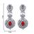 American Diamond Earring With Red Stone