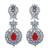American Diamond Earring With Red Stone