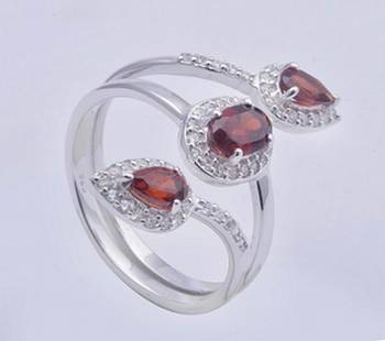 Silver Garnet Rings 1