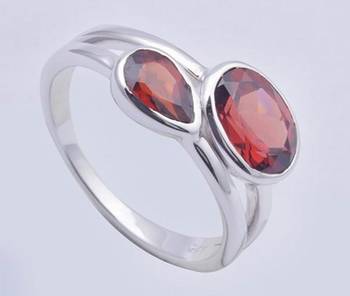 Silver Garnet Rings 1