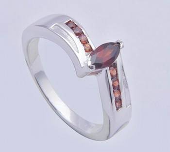 Silver Garnet Rings 1