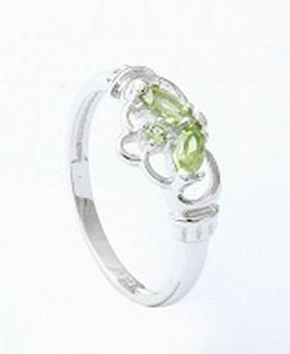 Peridot Gemstone Ring, Sterling Silver Ring 1