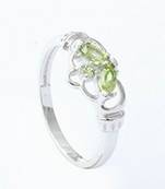 Peridot Gemstone Ring, Sterling Silver Ring