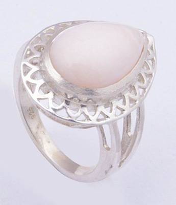 Peach Moonstone Ring, Sterling Silver Ring 1