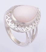 Peach Moonstone Ring, Sterling Silver Ring