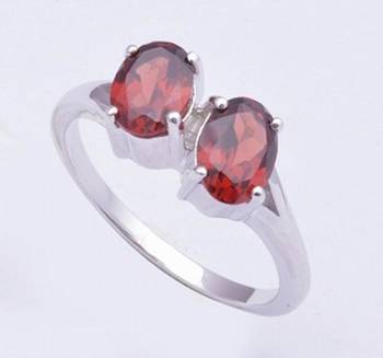 Sterling Silver Rings, Garnet Gemstone Rings 1