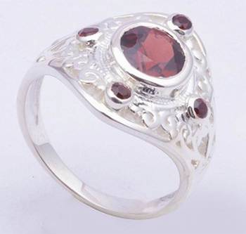 Silver Garnet Rings 1