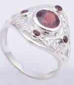 Silver Garnet Rings
