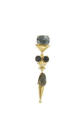 Golden Earrings with  Labrorite Black Onex Stone 2