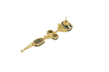 Golden Earrings with  Labrorite Black Onex Stone 4