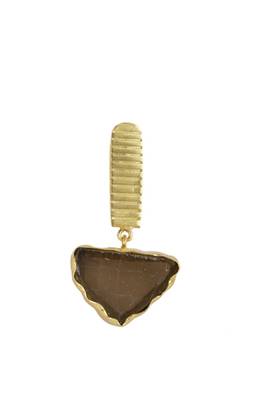 Golden Earrings with Smokey Stone 2